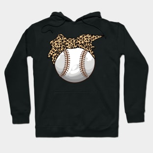 Leopard Softball Baseball Mom Leopard Tee Mother's Day Hoodie